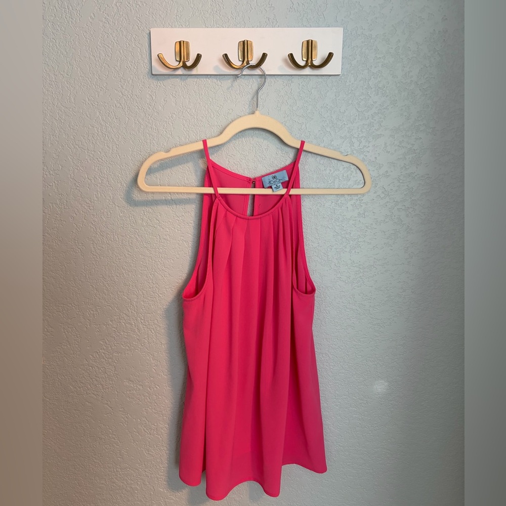 CeCe Vibrant Pink Sleeveless Blouse
